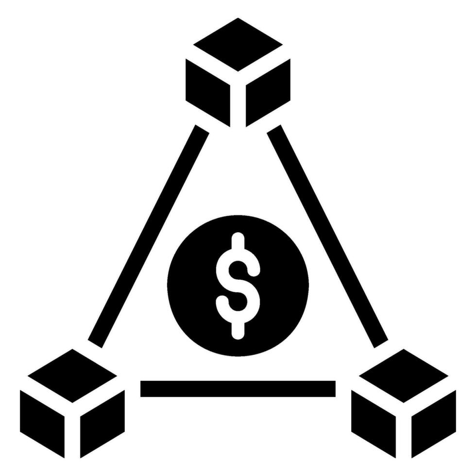 blockchain glyph icon vector