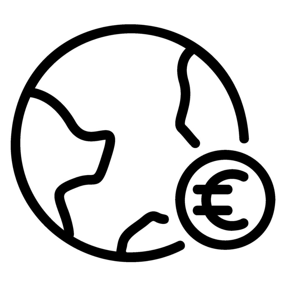 icono de línea euro vector