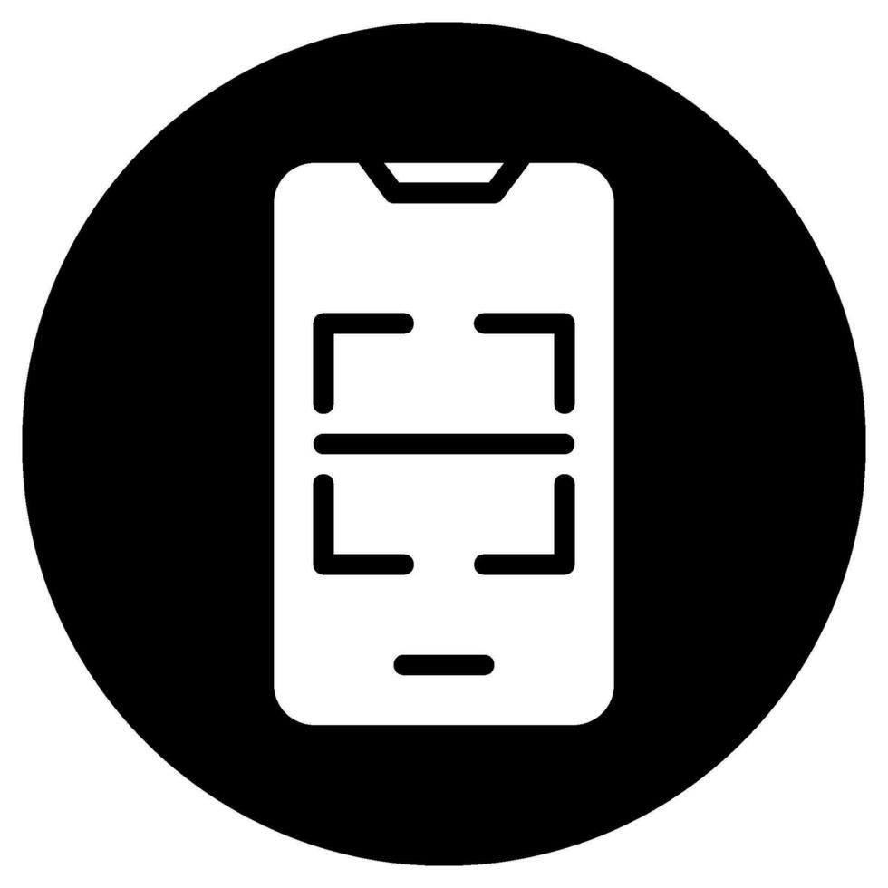 qr scan glyph icon vector