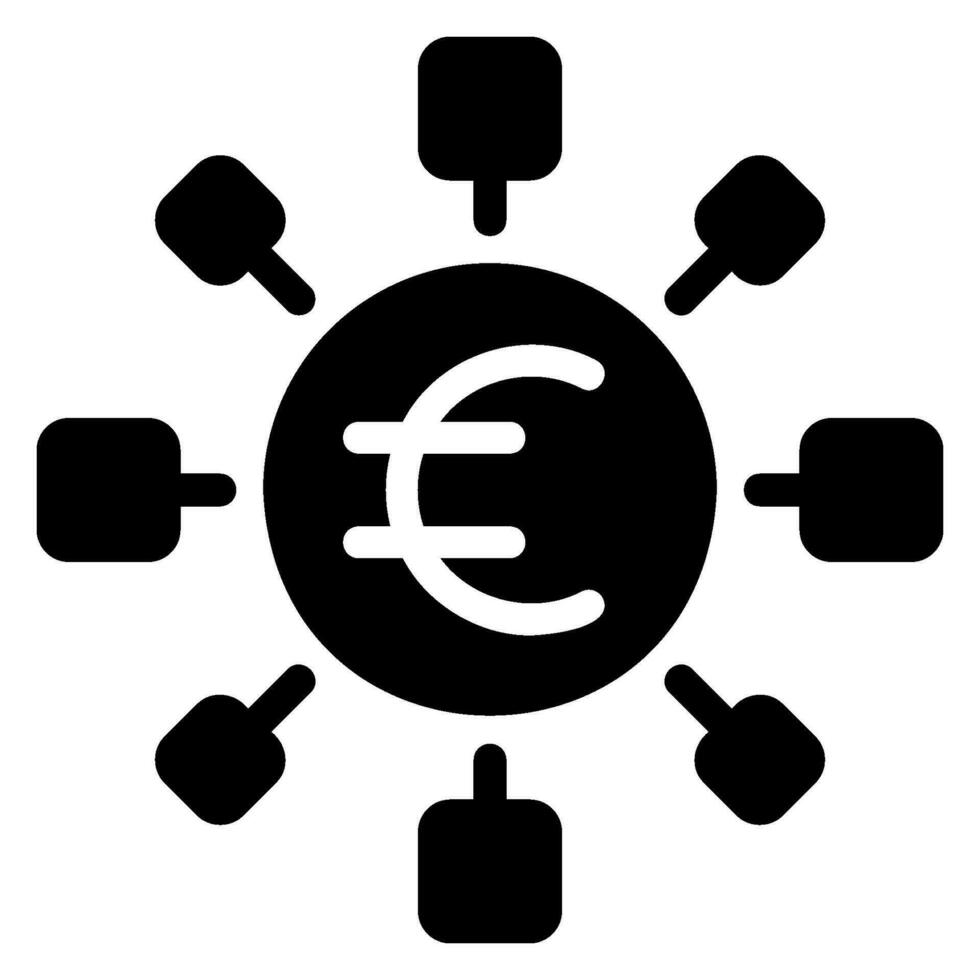 icono de glifo de euro vector