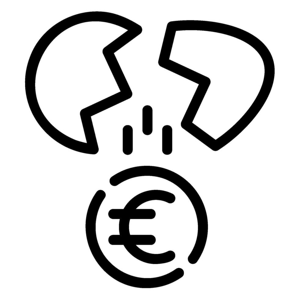 icono de línea euro vector