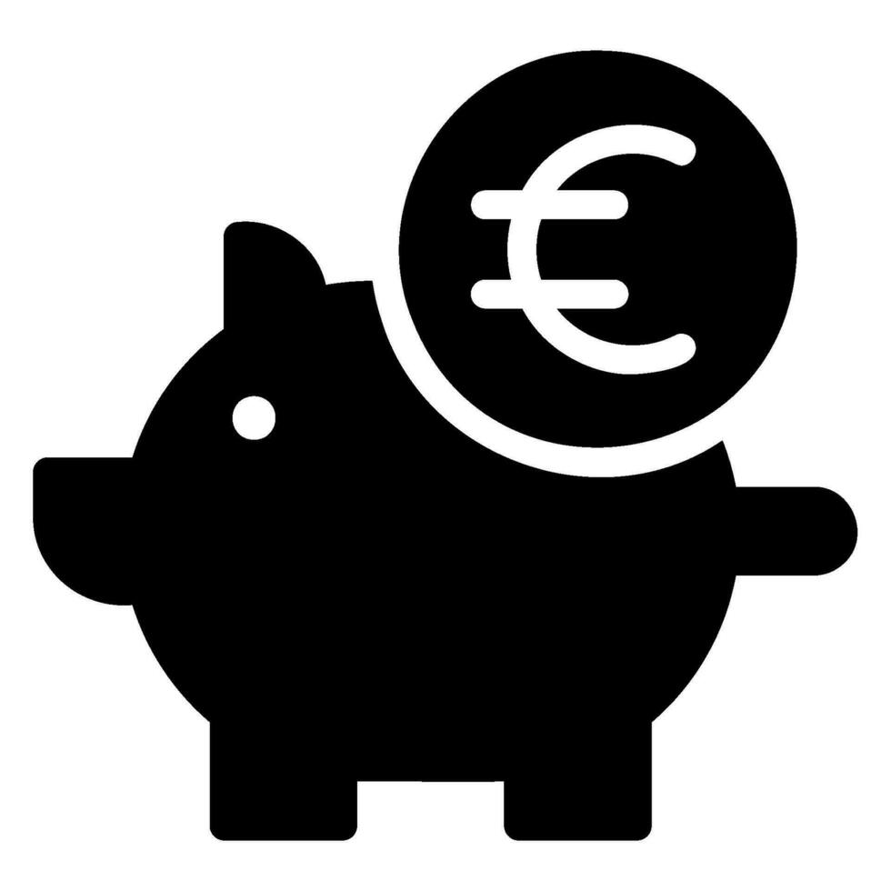 piggy bank glyph icon vector