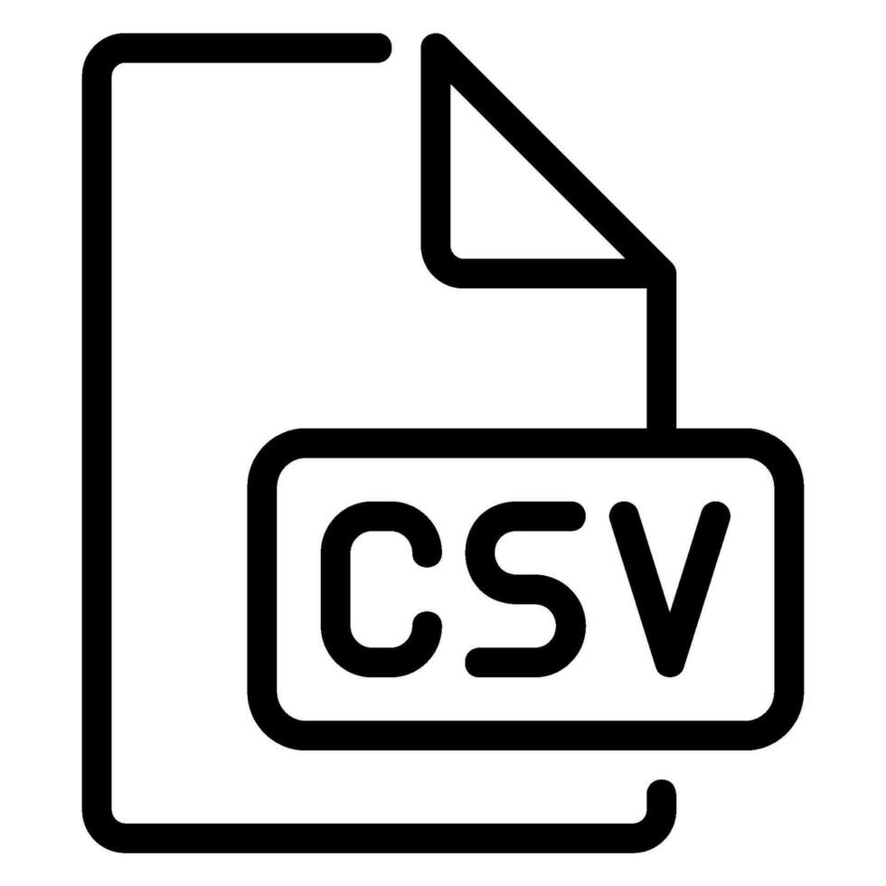 icono de línea csv vector