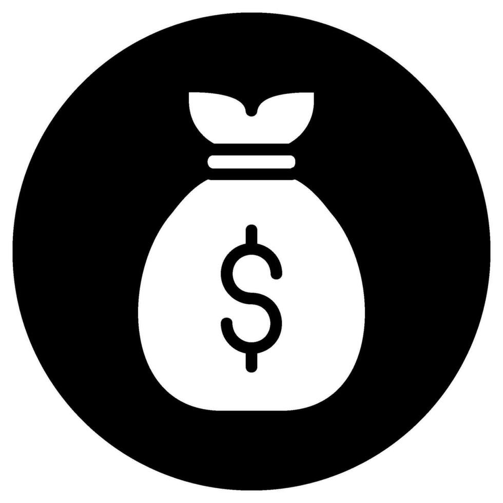 money bag glyph icon vector