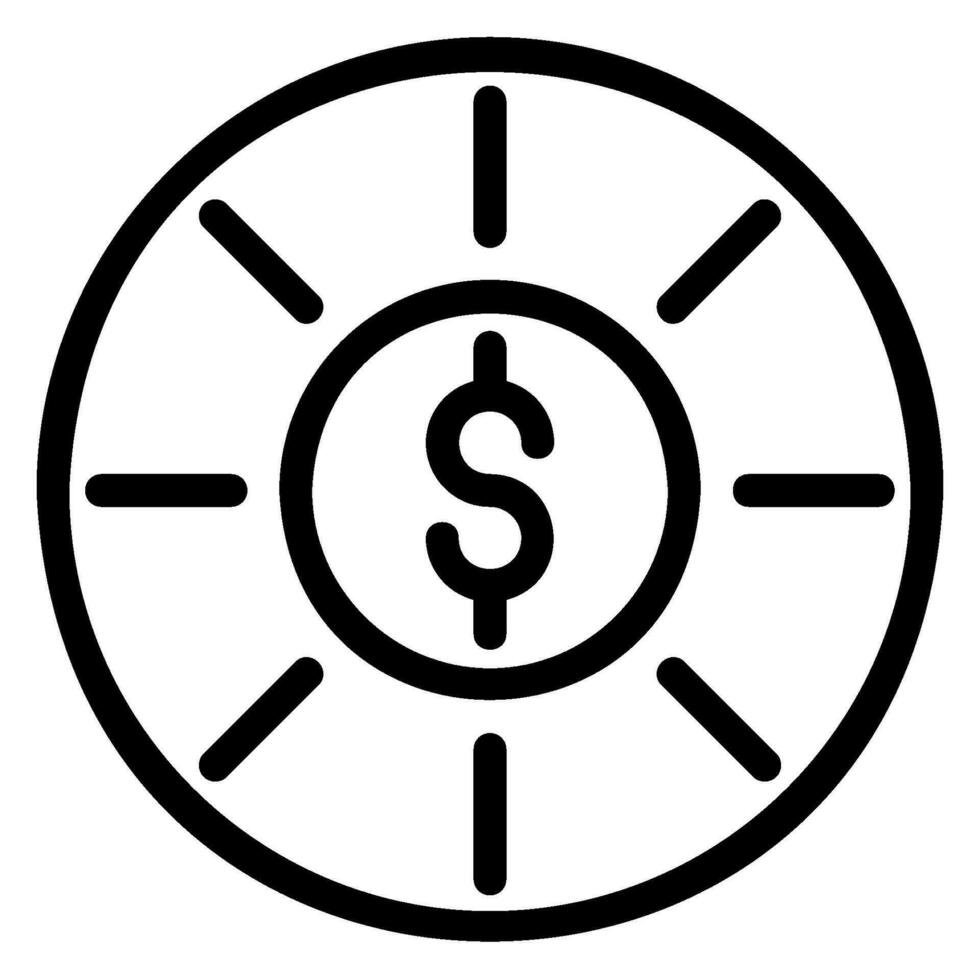 icono de línea de moneda vector