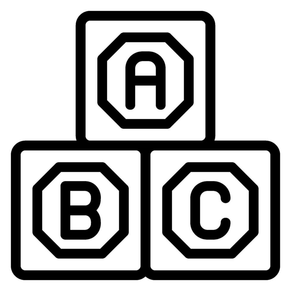 blocks line icon vector