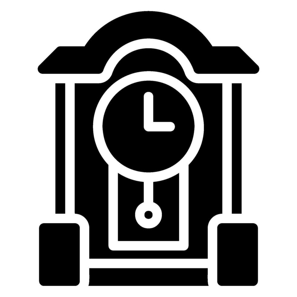 wall clock glyph icon vector