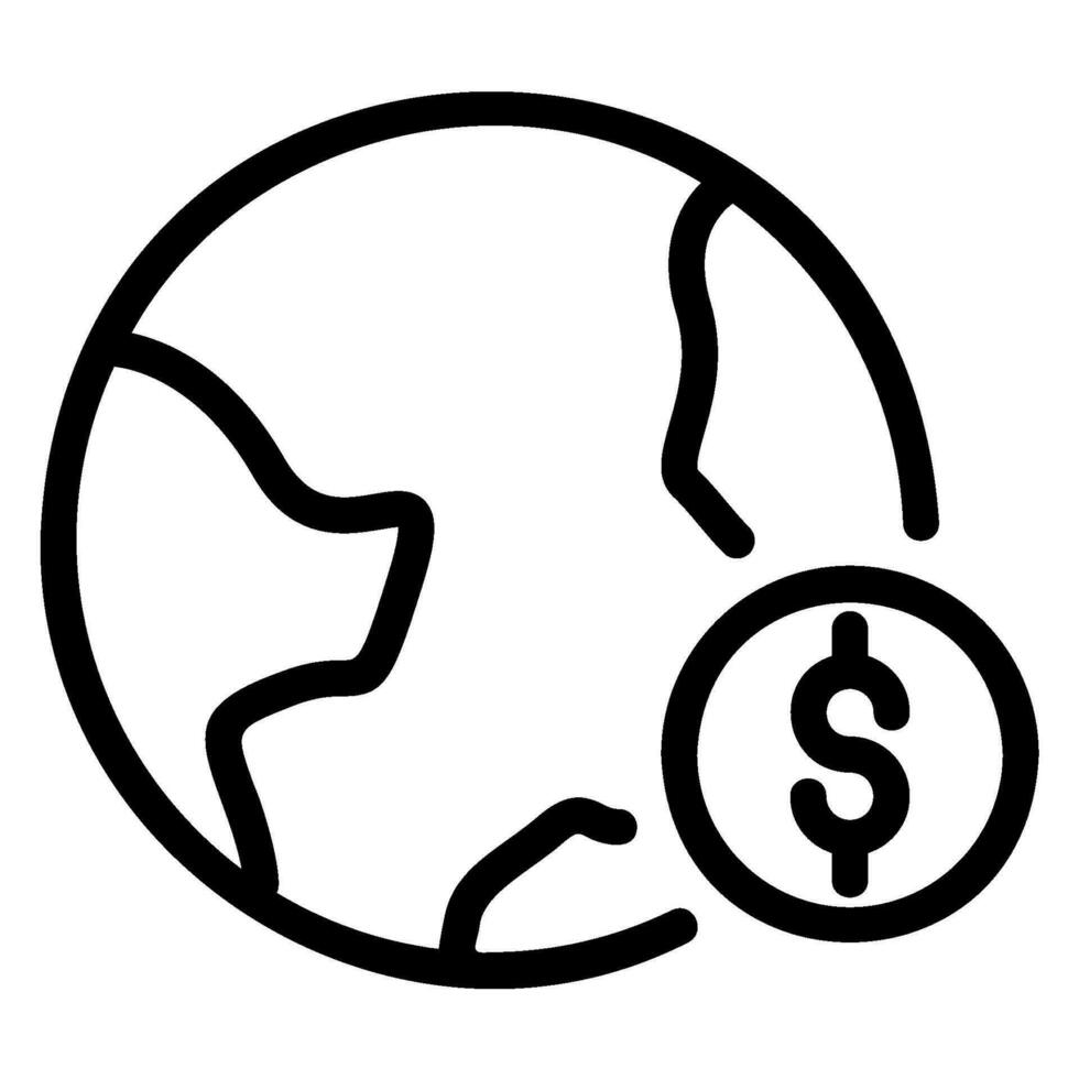 global economy line icon vector