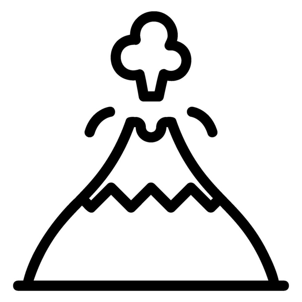 icono de línea de volcán vector