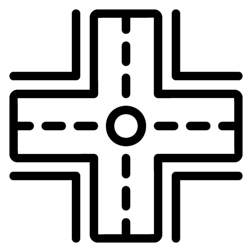 Crossroad line icon vector
