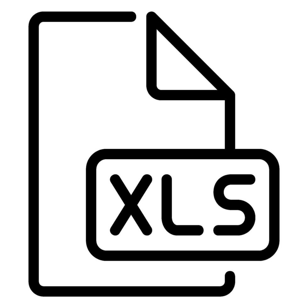 xls line icon vector