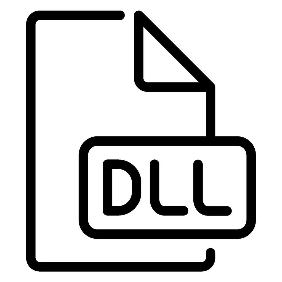 icono de línea dll vector