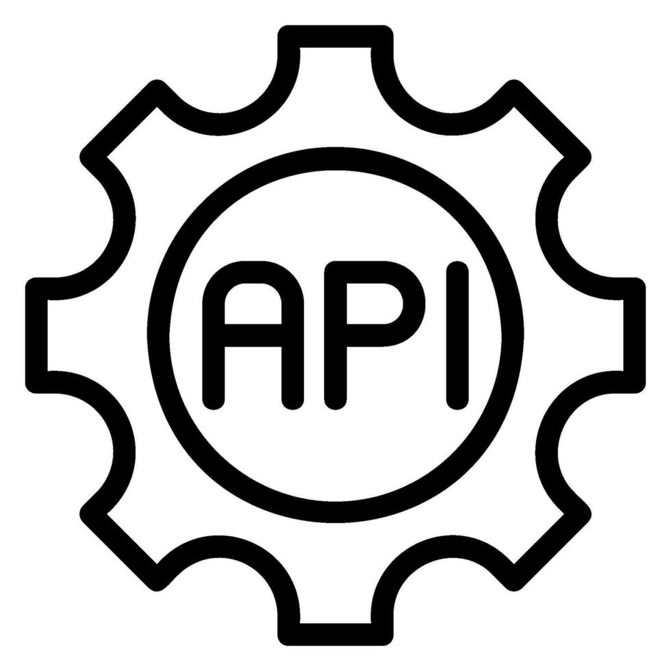 icono de línea de API vector