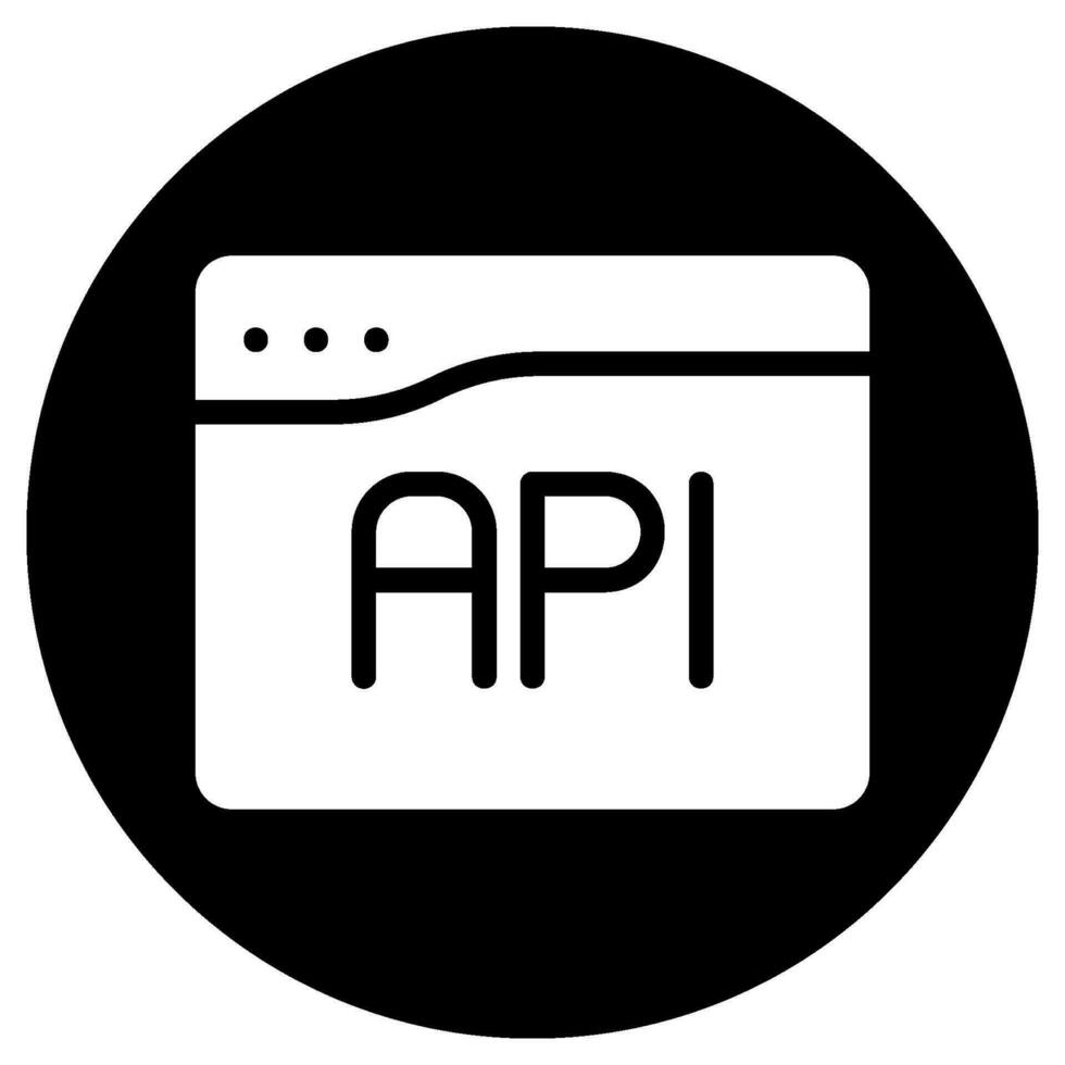 api glyph icon vector