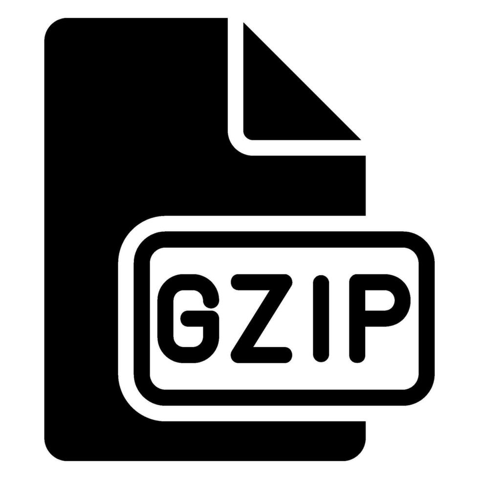 gzip glifo icono vector