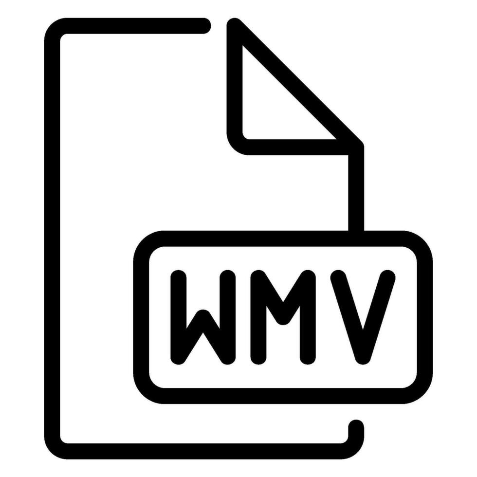 icono de línea wmv vector