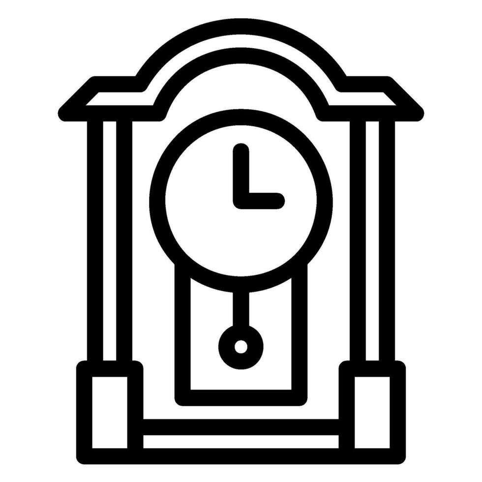 icono de línea de reloj de pared vector