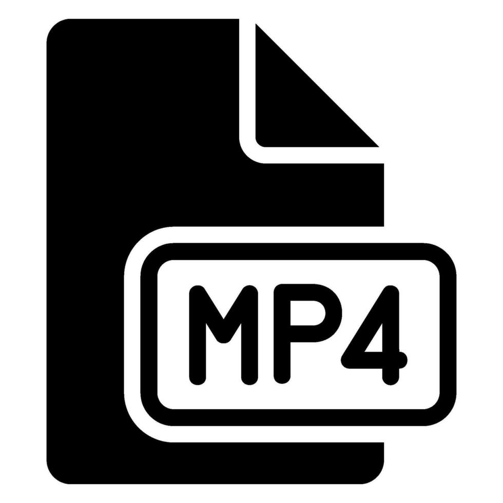 icono de glifo mp4 vector