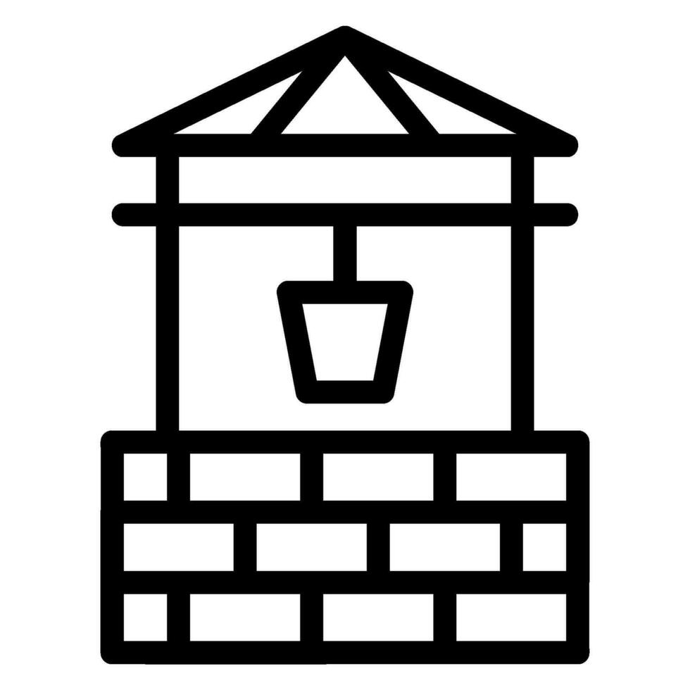 water well line icon vector