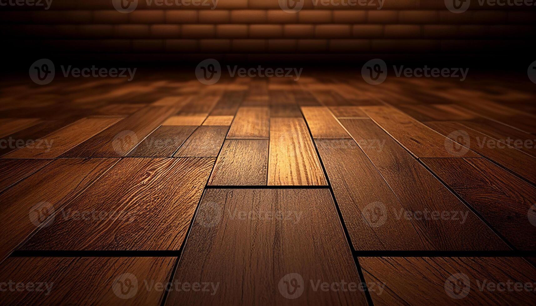 Room with wooden floor, flooring made of brown wood, photo