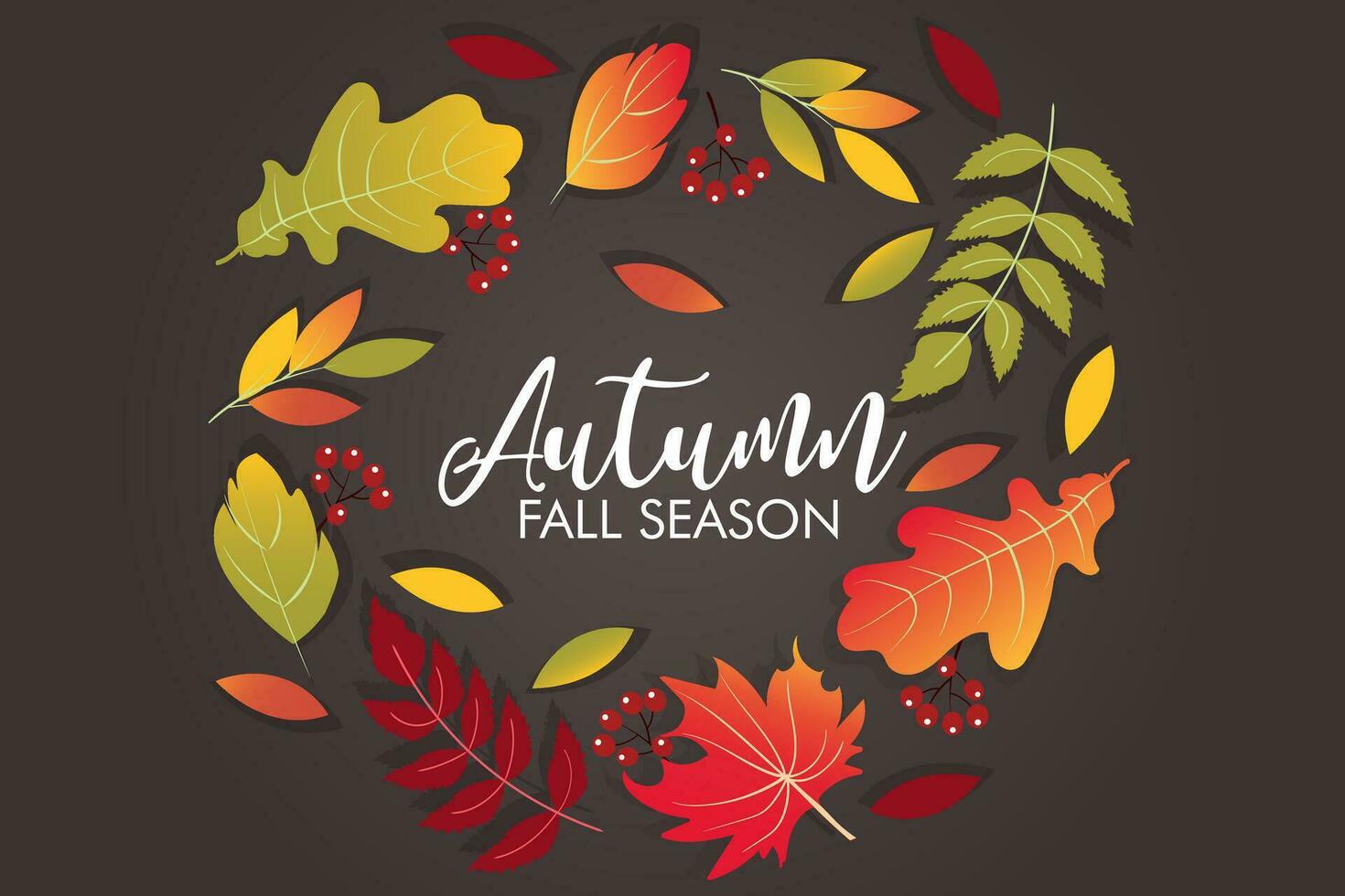 Autumn background with falling leaves frame vector