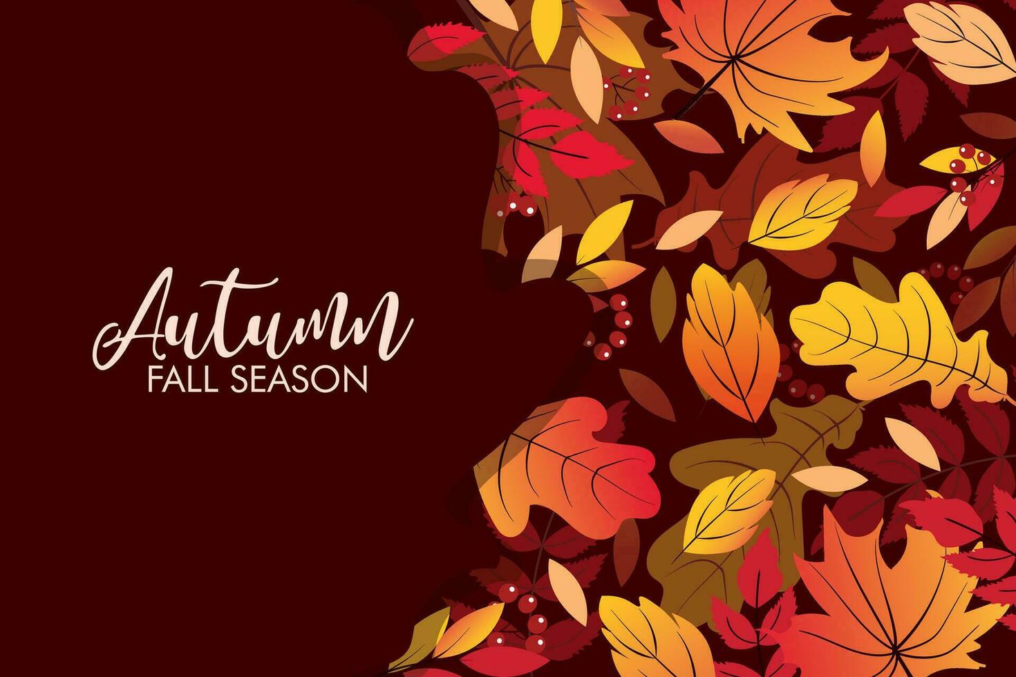 Autumn background with falling leaves vector