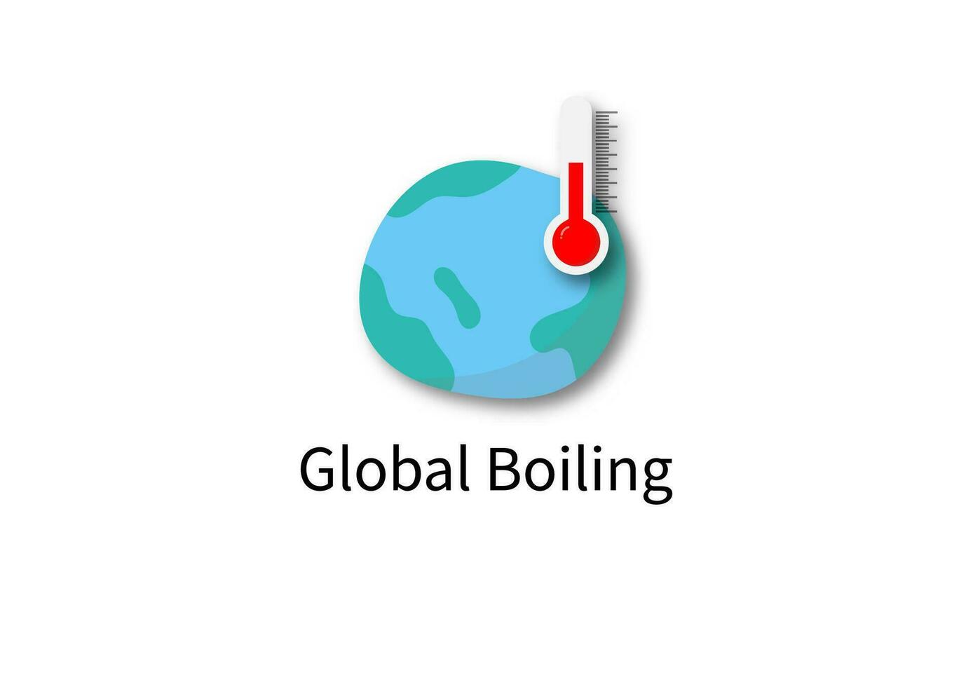Global warming or boiling. Thermometer with earth on white background. Climate change. vector