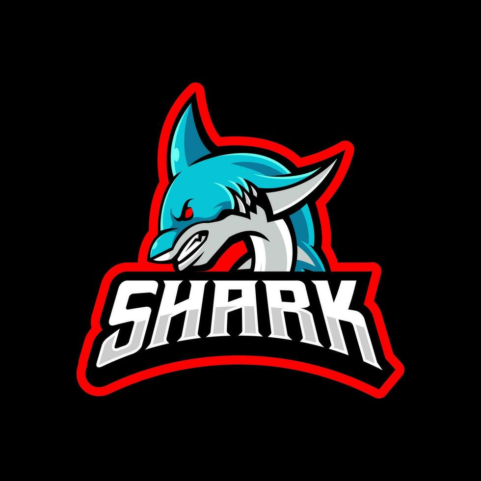 Shark logo design illustration vector for sport team or a club