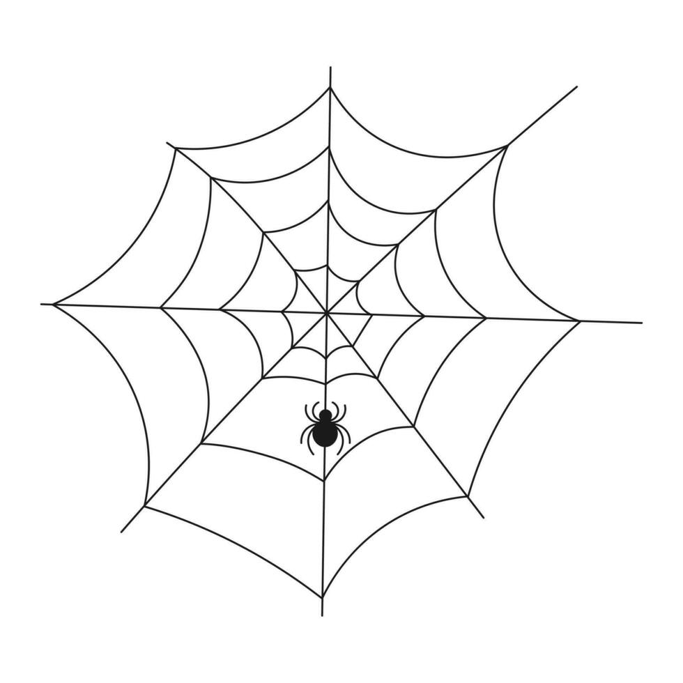 White Halloween spiderweb and spiders. Vector background.