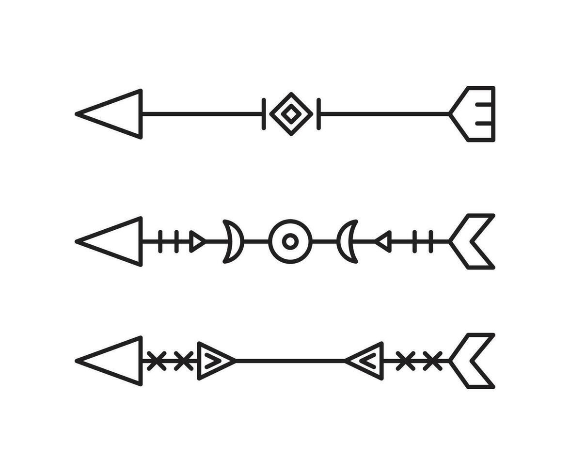 tribal flechas arma conjunto vector