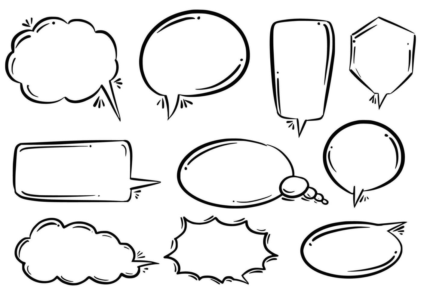 Creative hand draw chat sketch set design vector