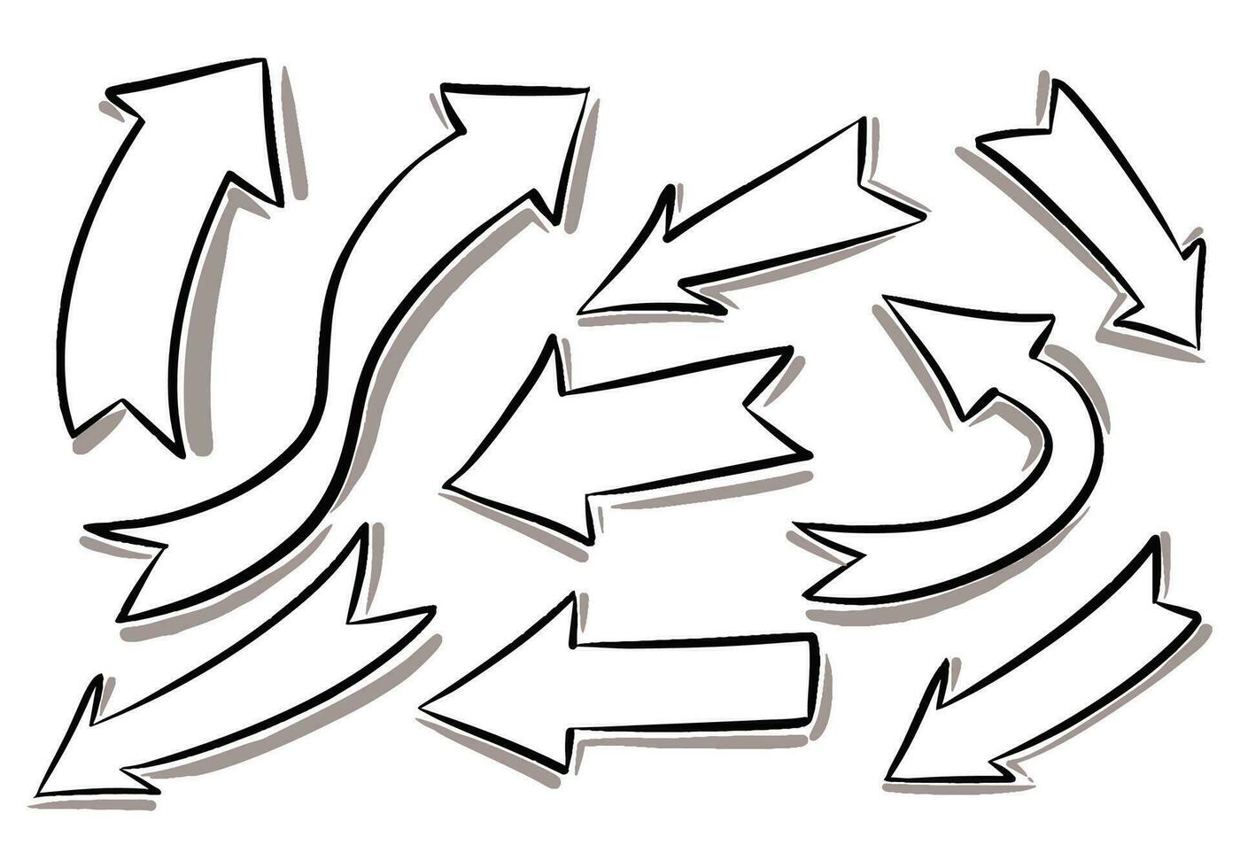 Hand drawn creative arrow set design vector
