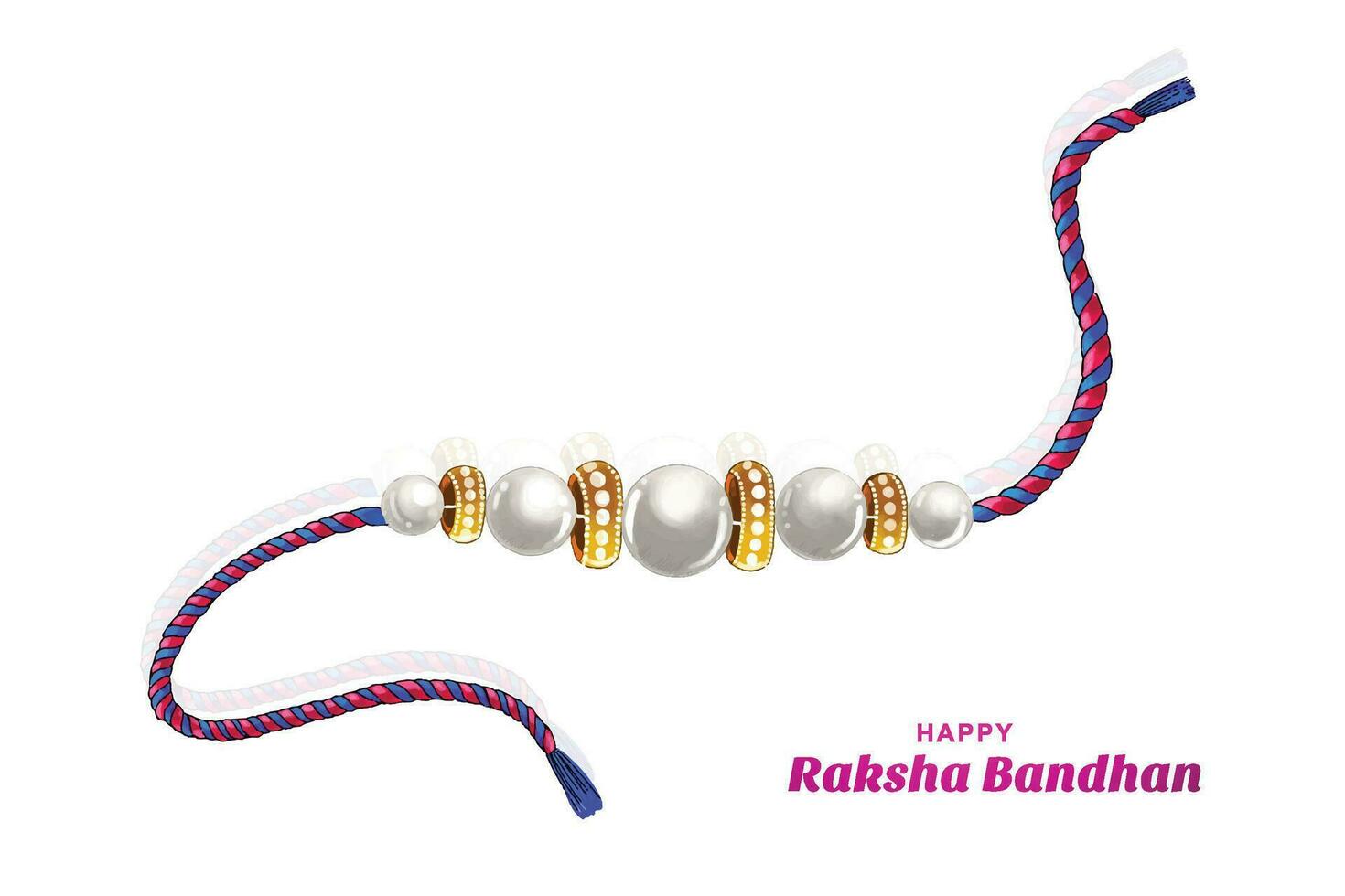 ilustración de la tarjeta de felicitación con rakhi decorativo para el fondo de raksha bandhan vector