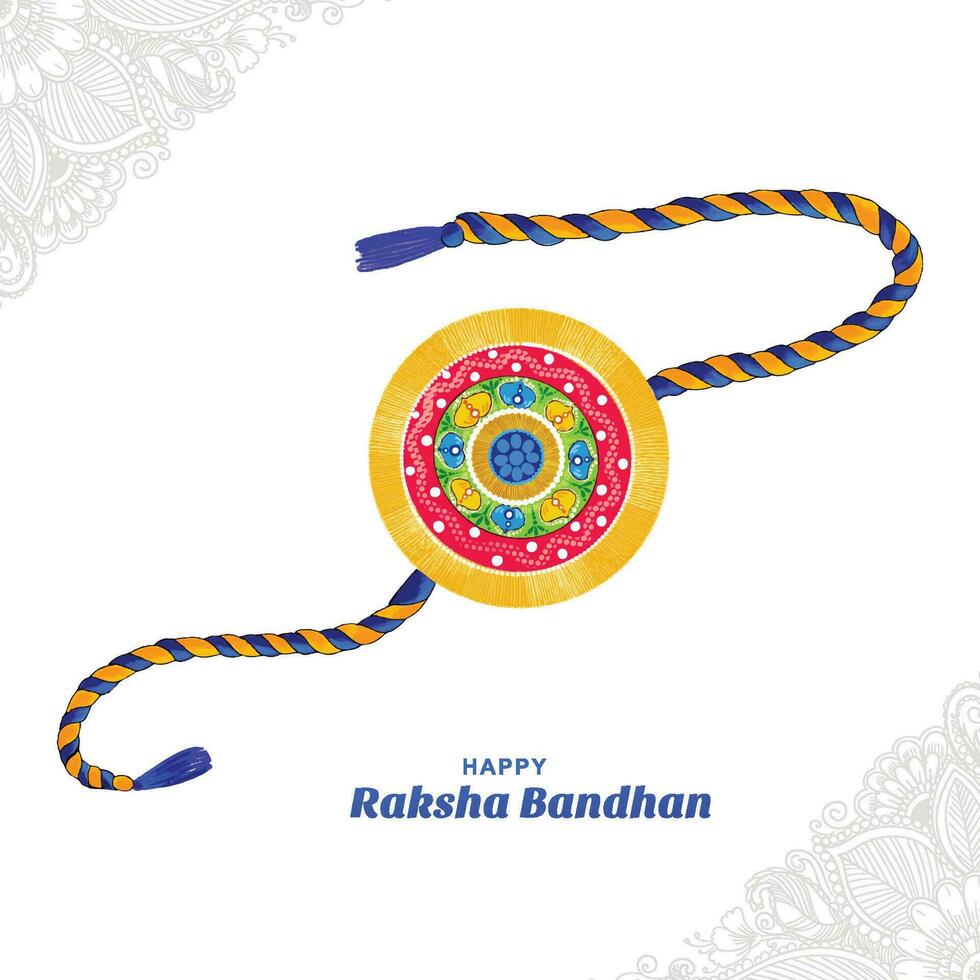 dibujar a mano el diseño artístico de la tarjeta del festival indio raksha bandhan vector