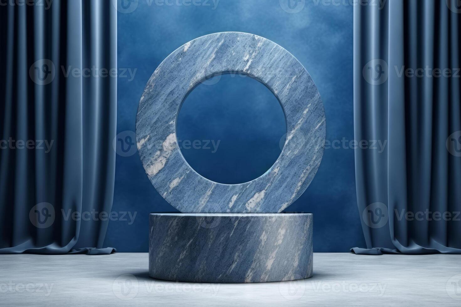 Photo of a podium on the beach for product presentation