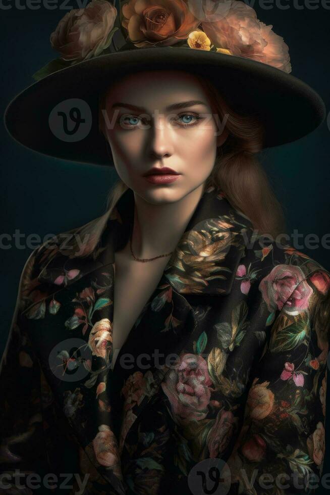 Ai Generative Photo portrait of a fashion women