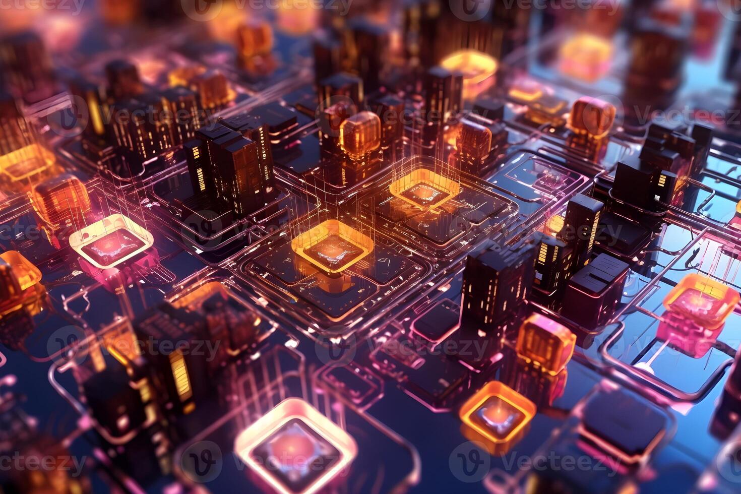 Cyber IoT Abstract Futuristic Background, photo