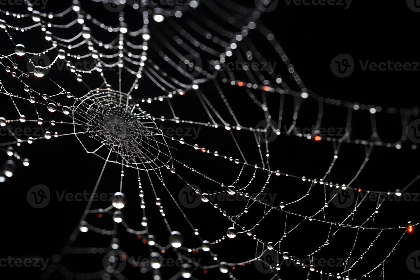 spiderweb with black background, white spiderweb, photo