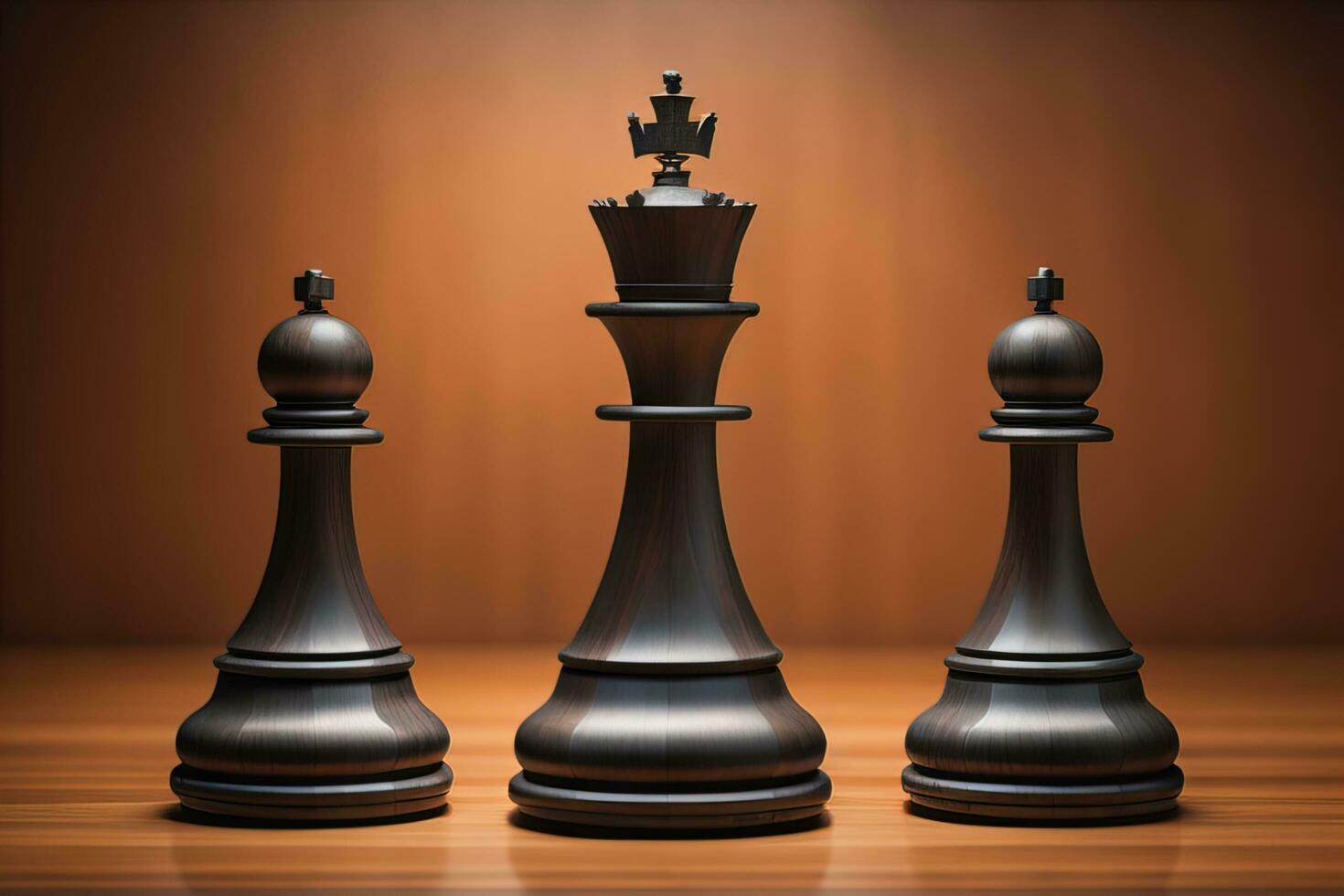 Different chess piece on a solid color background. ai generative photo