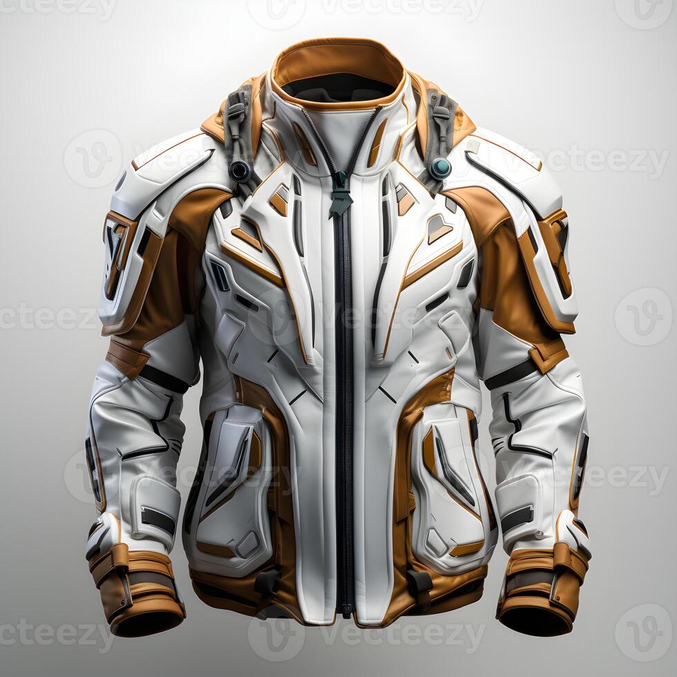 Innovative Suit Model with Tech Aesthetics, photo