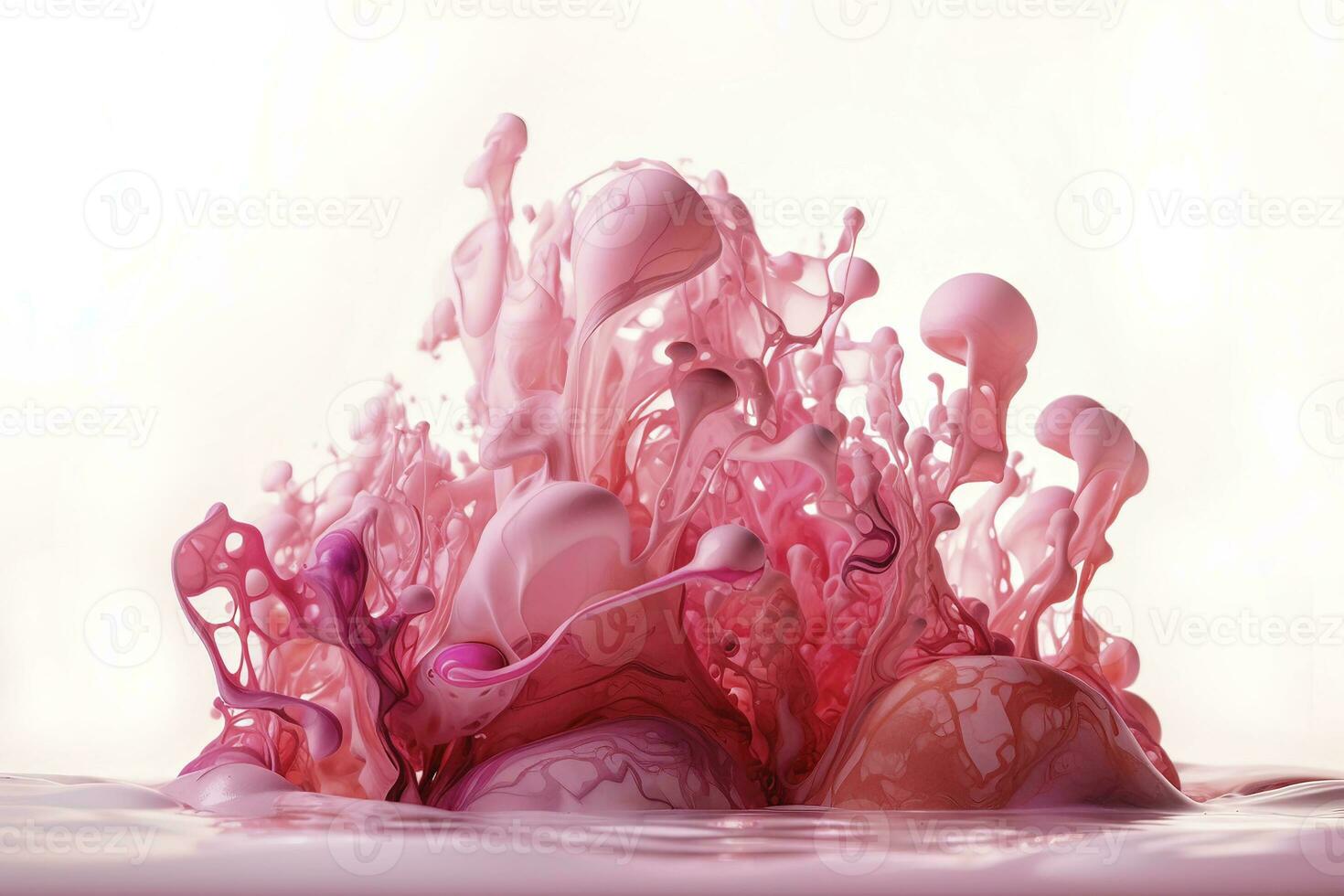 abstract pink color splashes background, AI Generated photo