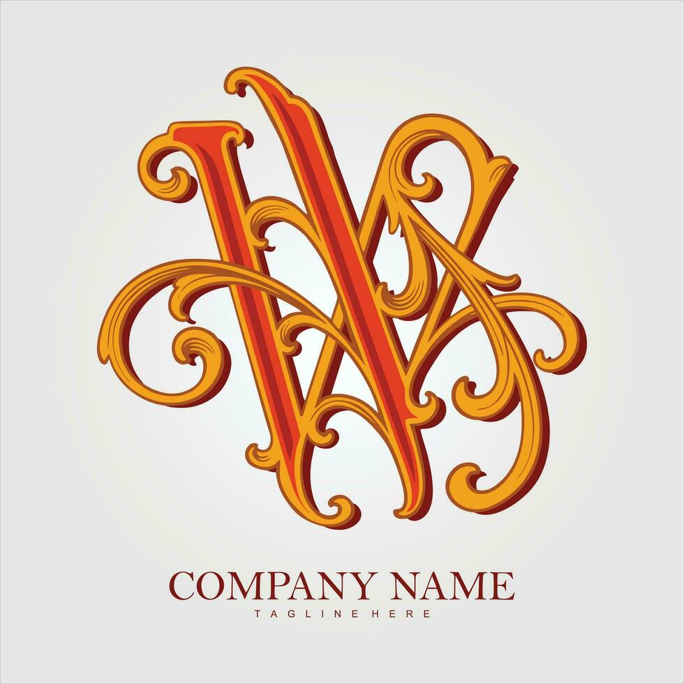 Flourish magic classic elegant W monogram letter logo  vector illustrations for your work logo, merchandise t-shirt, stickers and label designs, poster, greeting cards advertising business company