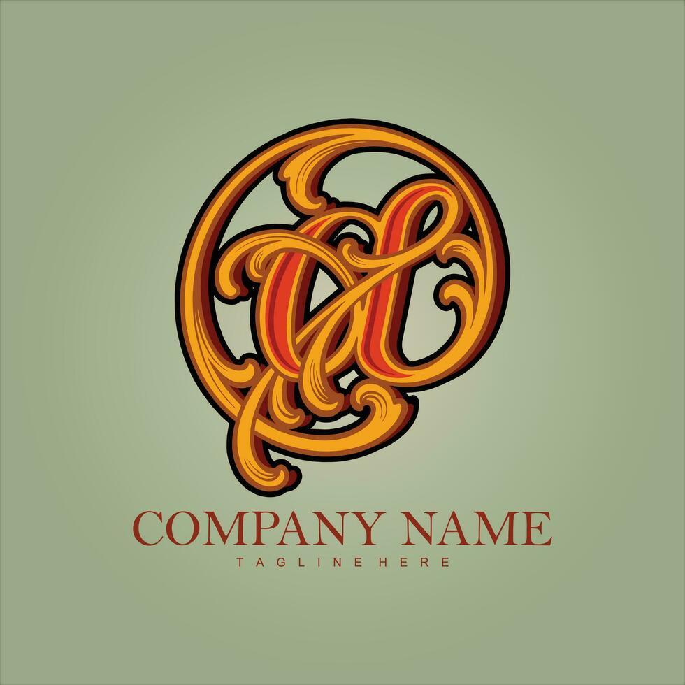 dorado elegancia lujo símbolo a firmar monograma logo vector ilustraciones para tu trabajo logo, mercancías camiseta, pegatinas y etiqueta diseños, póster, saludo tarjetas publicidad negocio empresa