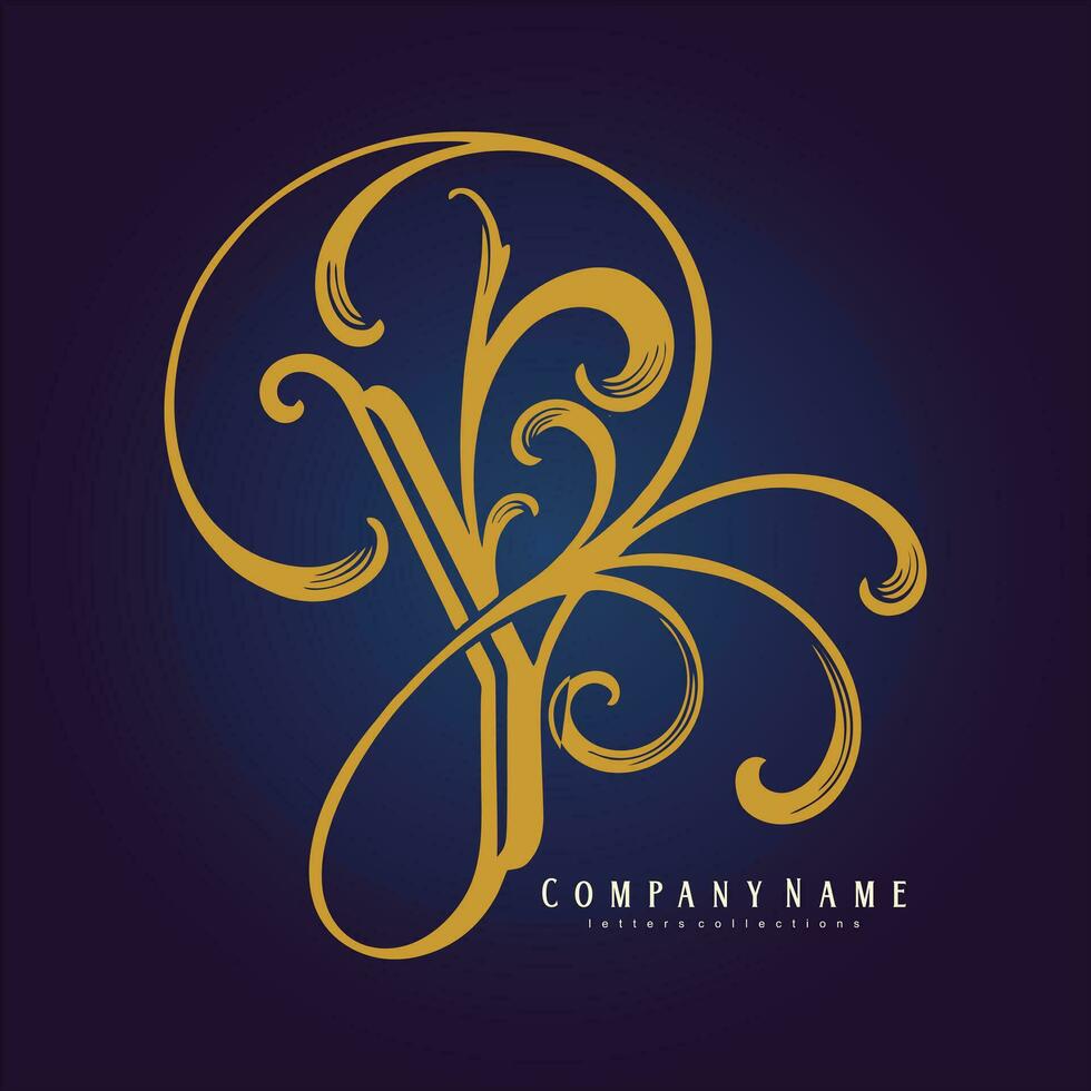 Elegance flourish gold Y lettering monogram logo  vector illustrations for your work logo, merchandise t-shirt, stickers and label designs, poster, greeting cards advertising business company