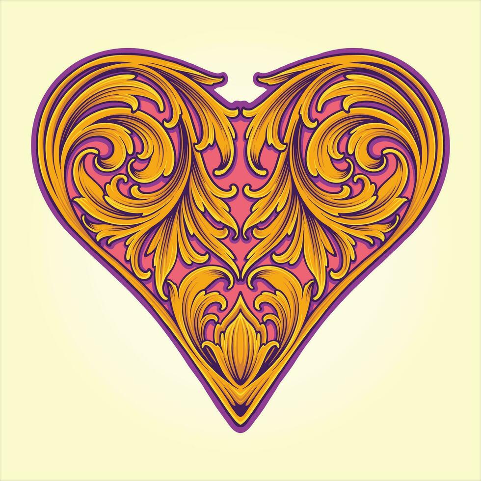 antiguo victoriano grabado flores modelo corazón conformado vector ilustraciones para tu trabajo logo, mercancías camiseta, pegatinas y etiqueta diseños, póster, saludo tarjetas publicidad negocio empresa