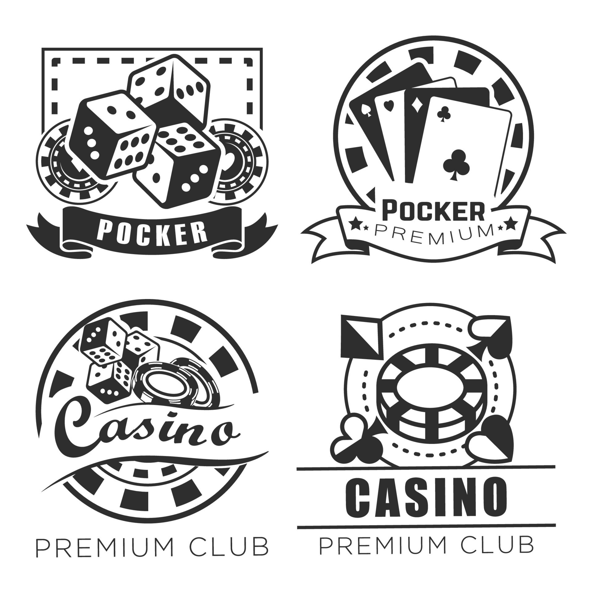 Premium Vector  Poker with isolated cards on a black background