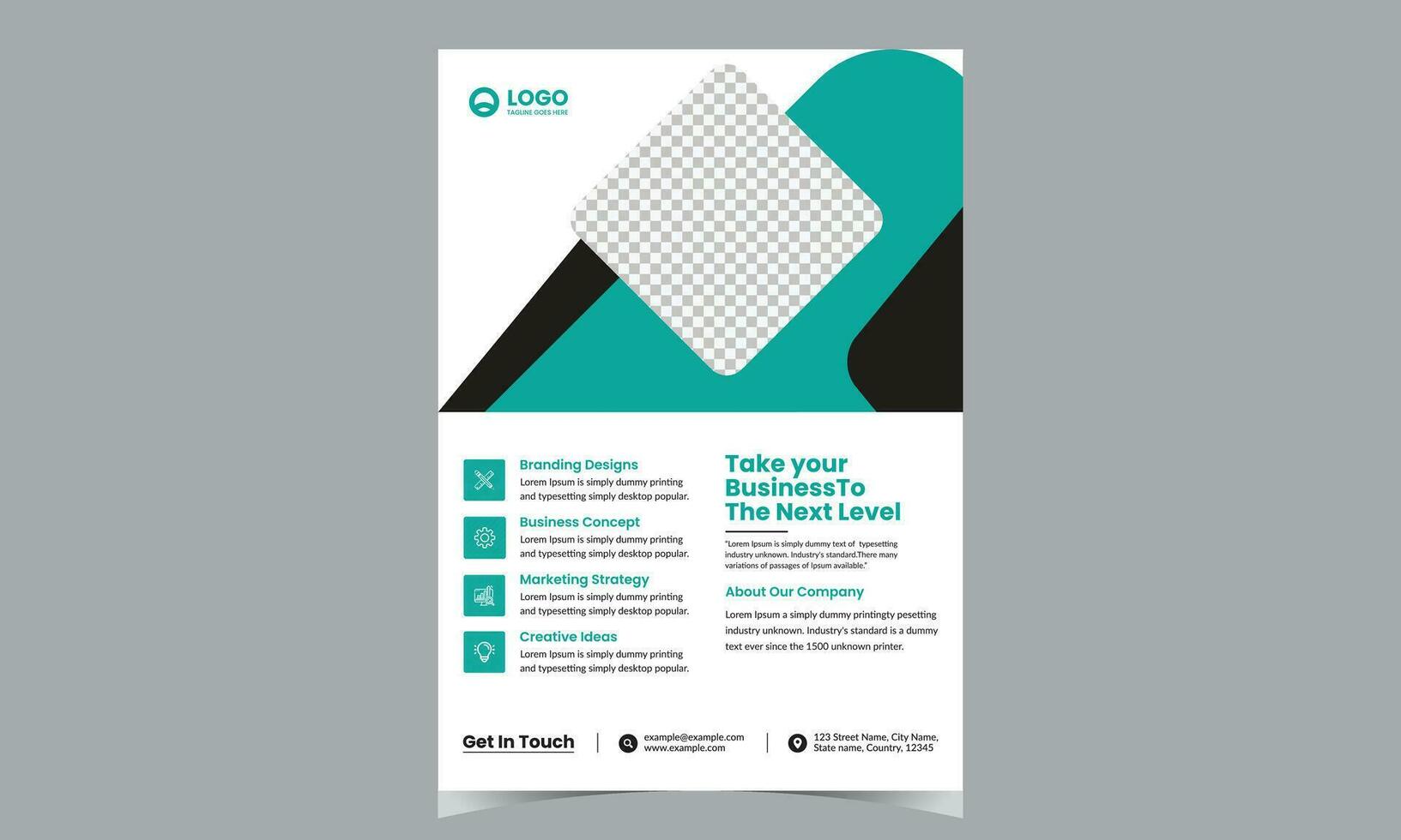 poster flyer pamphlet brochure cover design layout space for photo background, vector illustration template in A4 size