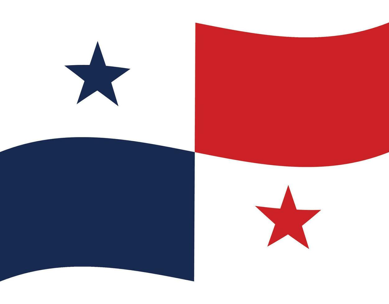 Panamanian flag. Flag of Panama. Panama flag wave vector