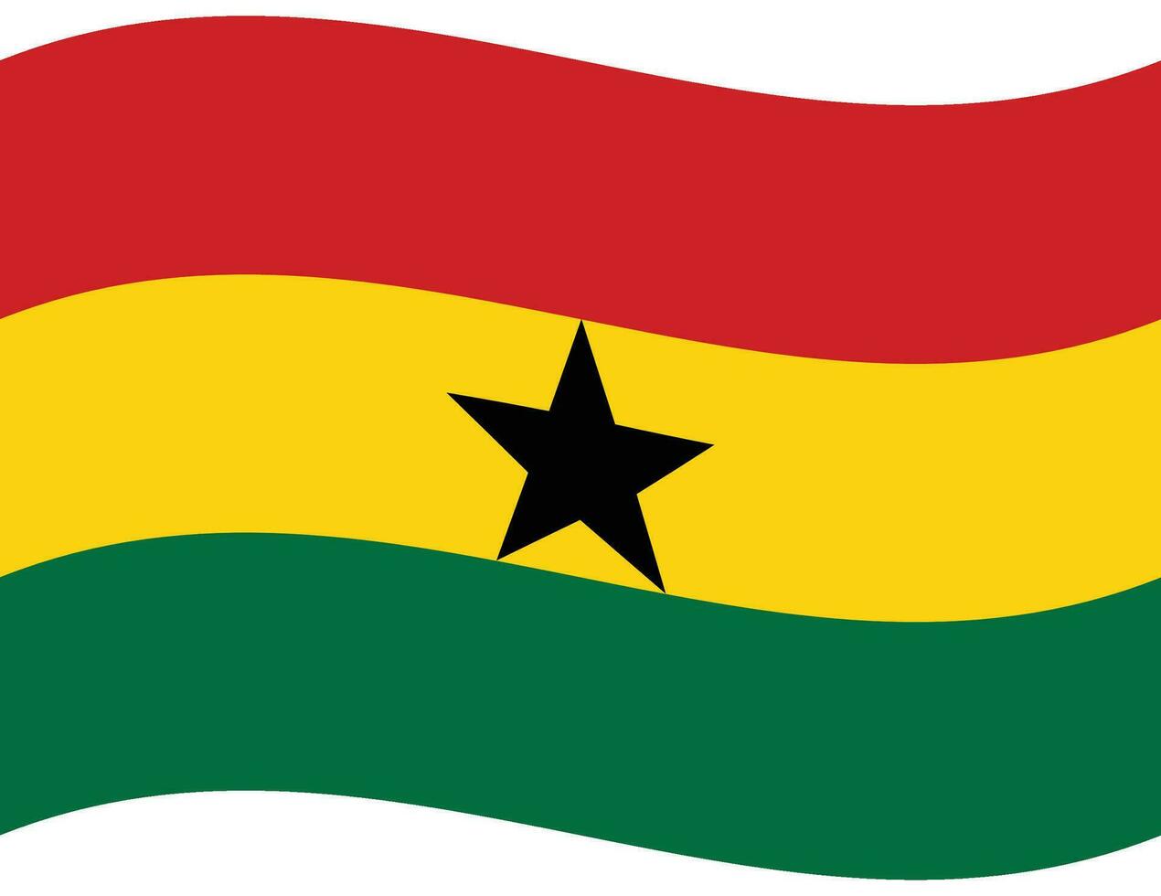 Ghana flag. Flag of Ghana. Ghana flag wave vector