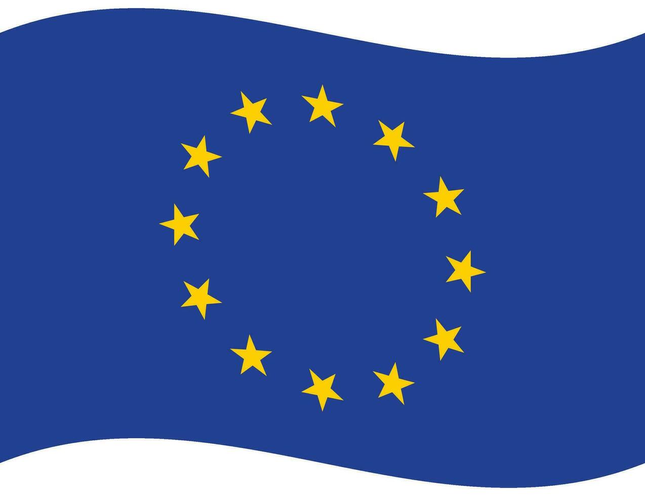 Flag of Europe. European Union. EU flag. European flag wave vector